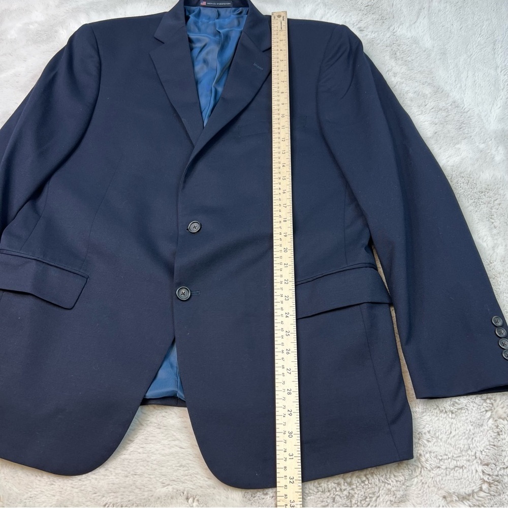 Hart Schaffner Marx Sport Coat Mens 44R Blue Windowpane 2 Button Made in USA - Picture 7 of 11